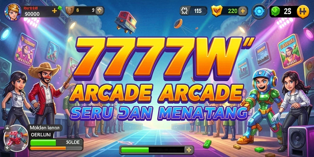 Screenshot menunjukkan aksi seru dalam game Arcade 7777W.