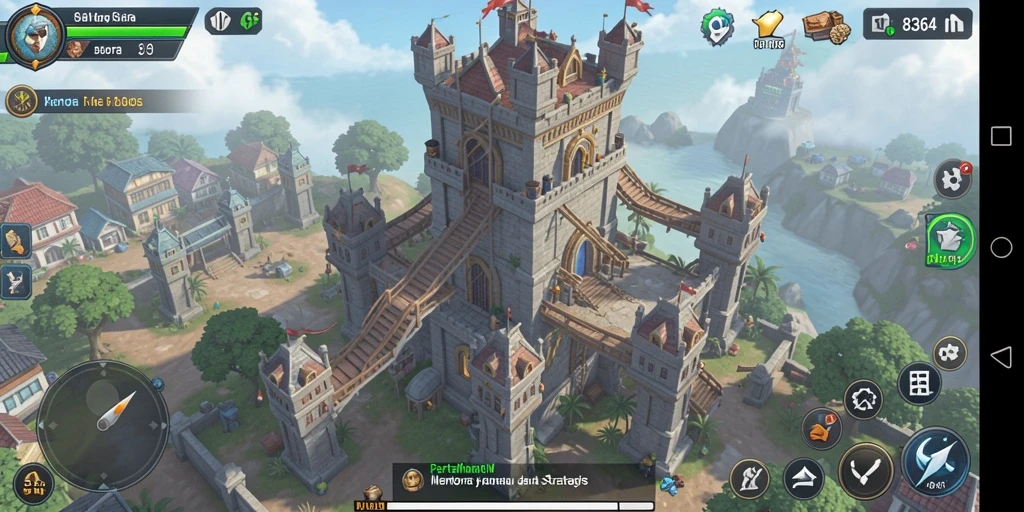 Screenshot dari gameplay 8364 menunjukkan pertahanan menara yang epik.