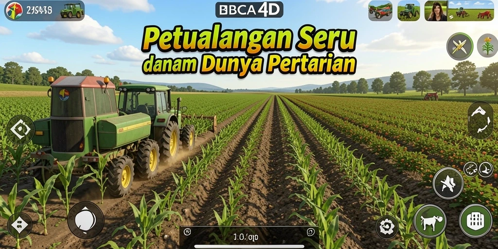 Tampilan gameplay seru dengan aktivitas bertani yang mengasyikkan.