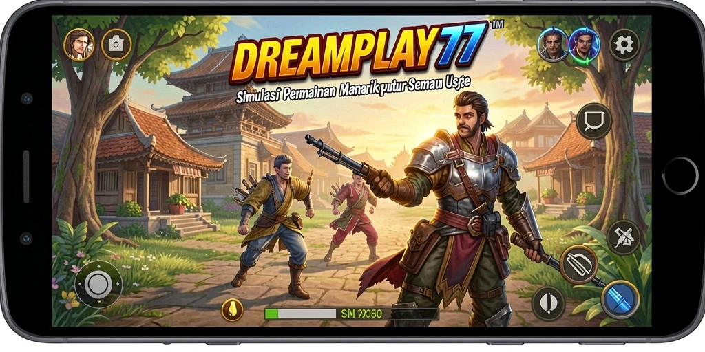Tampilan gameplay <strong>DREAMPLAY77</strong> yang menarik dan penuh warna.