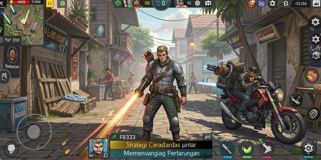 Tangkapan layar gameplay FB333 menunjukkan pertempuran strategi yang mendebarkan.