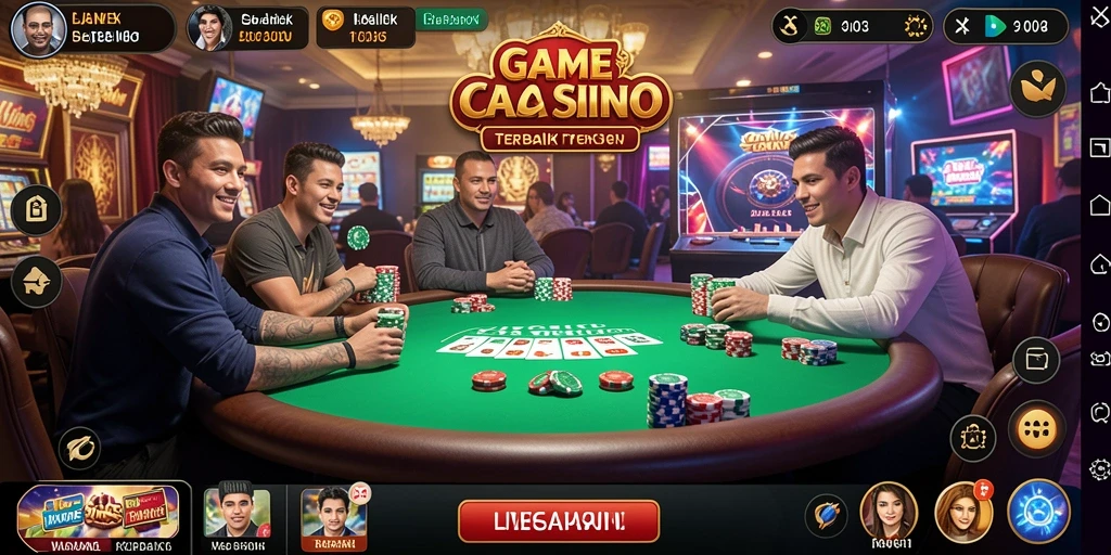 Screenshot utama H03 menampilkan dealer profesional dan permainan kasino yang seru.
