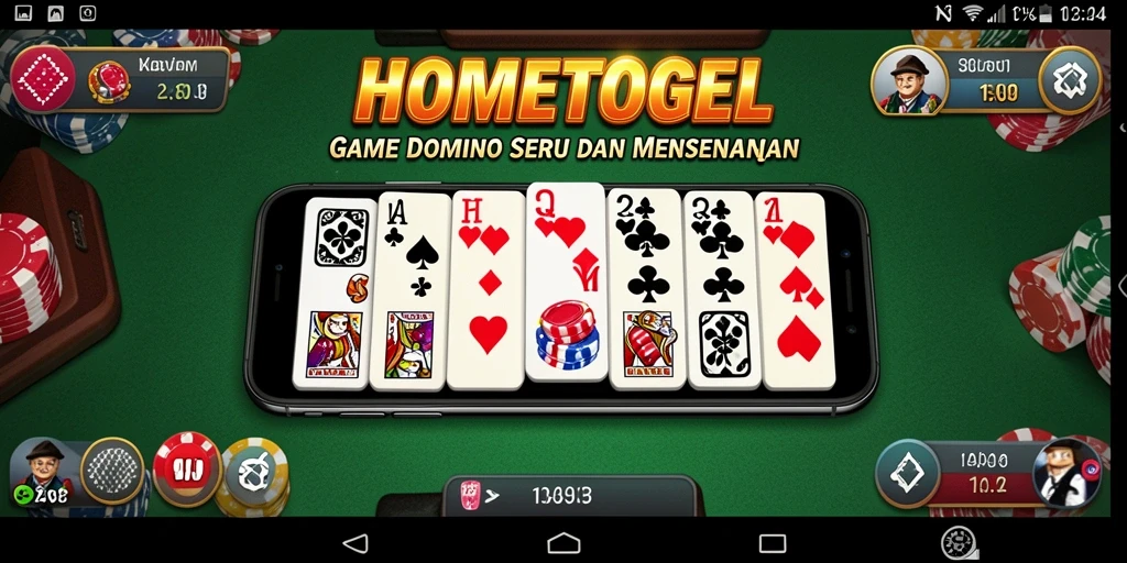 Tampilan screenshot HOMETOGEL dengan gameplay Domino yang menarik.