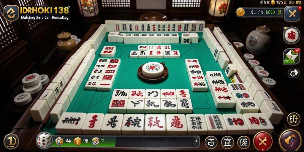 Tampilan permainan Mahjong di IDRHOKI138 dengan grafik menarik dan gameplay yang seru.