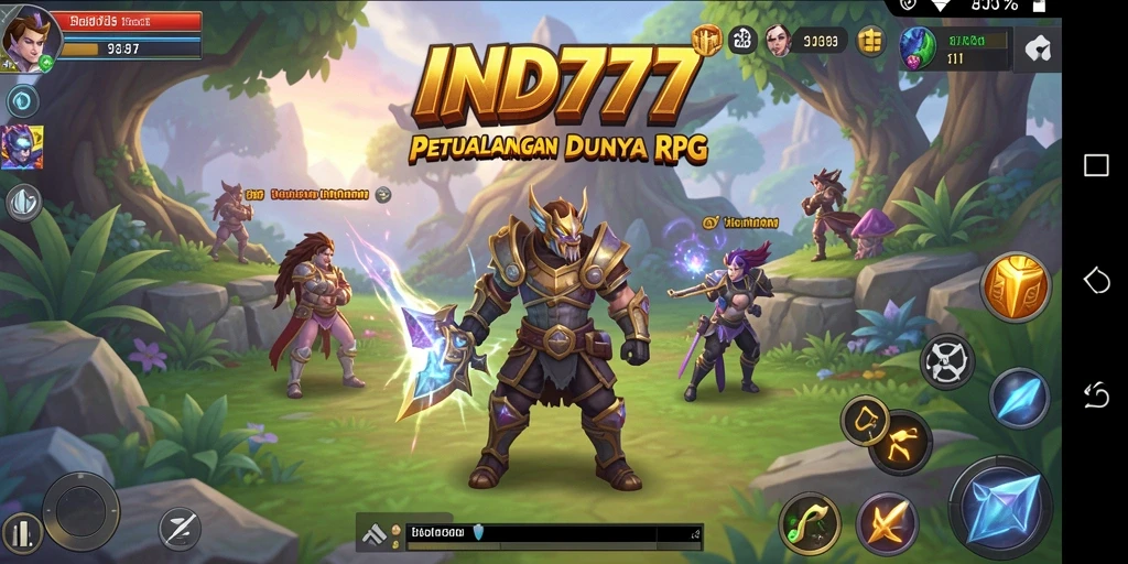 Menampilkan aksi seru dalam permainan RPG IND777.