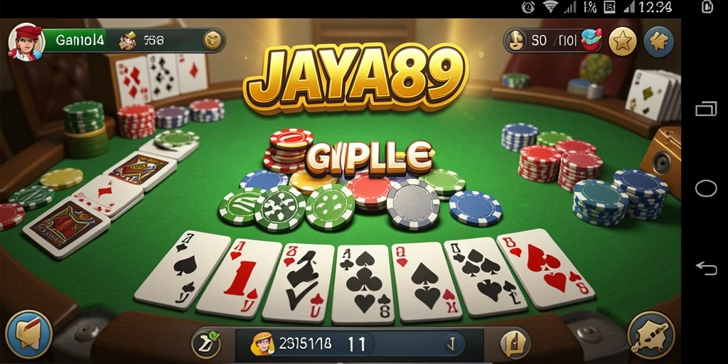 Screenshot JAYA89 menampilkan gameplay Gaple yang seru dan interaktif.