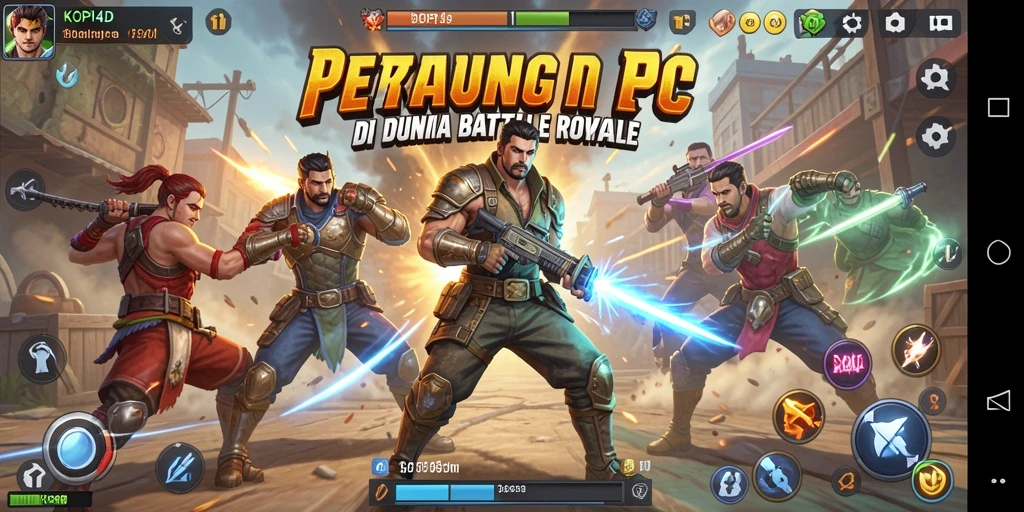 Screenshot KOPI4D menampilkan aksi Battle Royale yang seru.