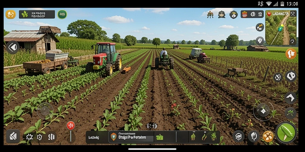 Gameplay menarik dari LADANG78 dengan ladang yang subur.