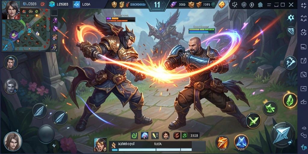 Tampilan seru dari gameplay MOBA di LOS303.