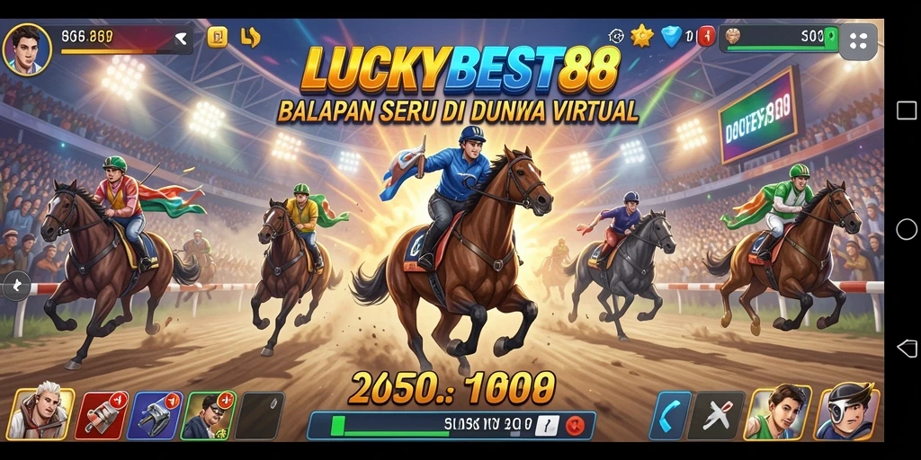 Screenshot gameplay LUCKYBEST88 menampilkan aksi balapan yang mendebarkan.