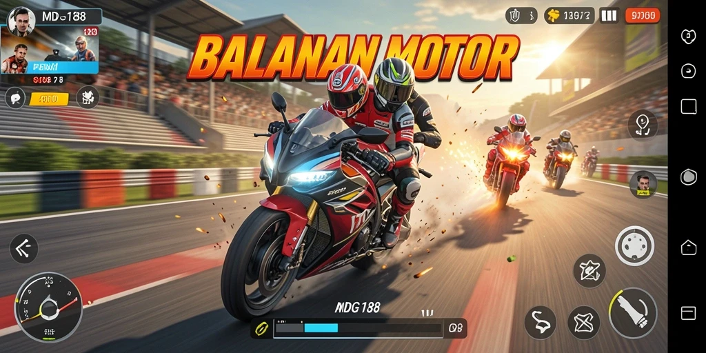 Gameplay balapan motor yang seru dan menegangkan di MDG188.