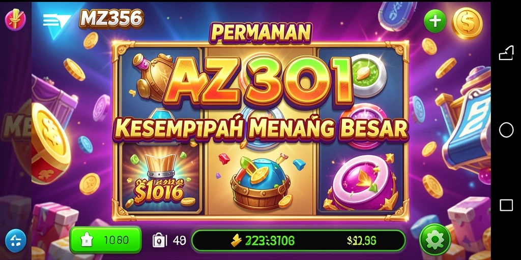 Tampilan gameplay MZ356 yang seru dan menarik saat memutar gulungan slot.