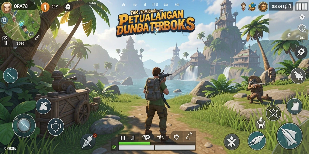 Tangkapan layar menunjukkan keindahan dunia terbuka di ORA78.
