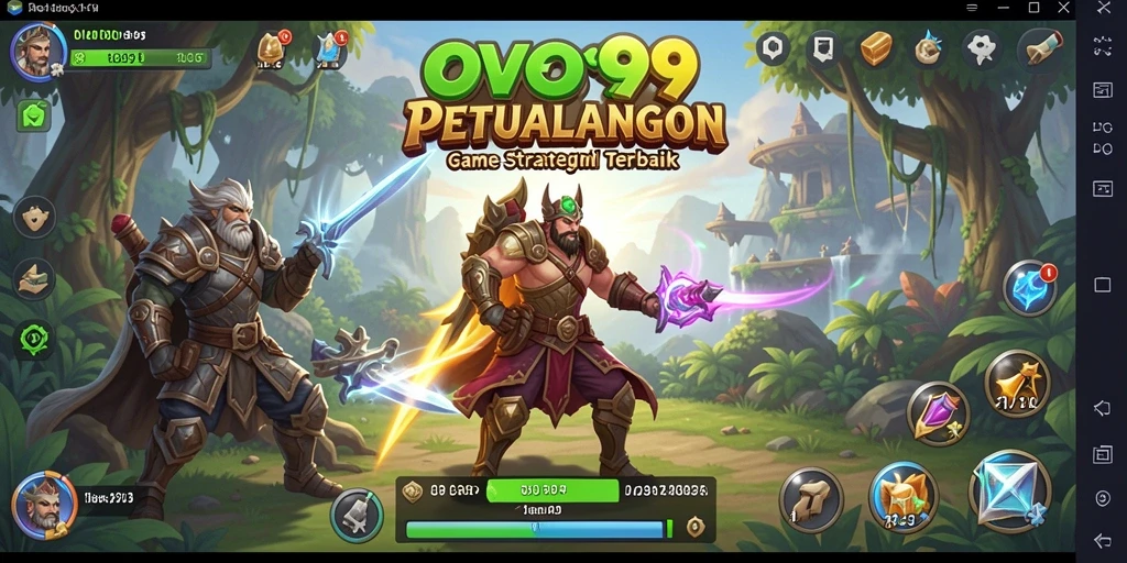 Tangkapan layar dari gameplay OVO99 yang menampilkan strategi dan pertempuran.