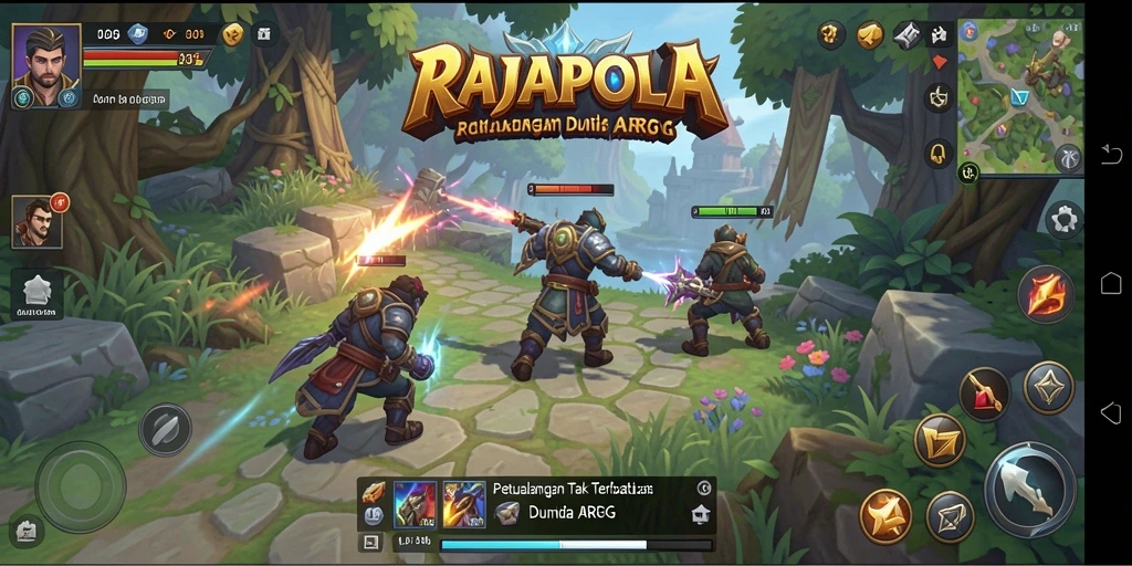 Tampilan gameplay menegangkan dalam petualangan ARPG RAJAPOLA.