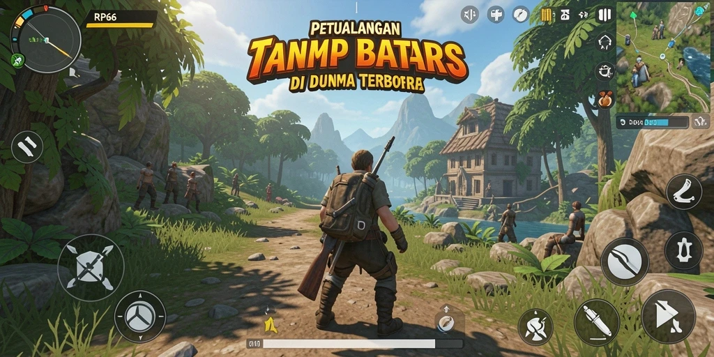 Screenshot menunjukkan gameplay RP66 di dunia terbuka yang luas.
