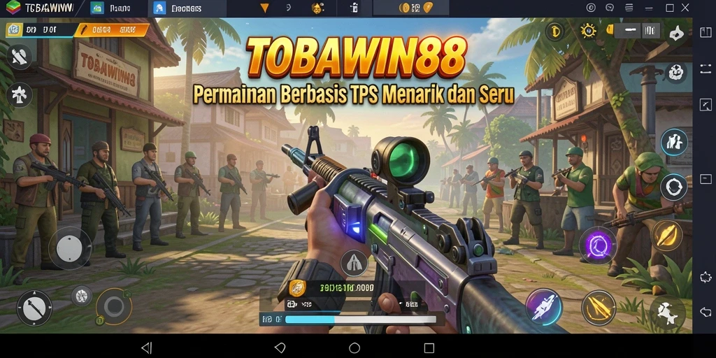 Tampilan gameplay seru TOBAWIN88 dengan aksi mendebarkan di TPS.
