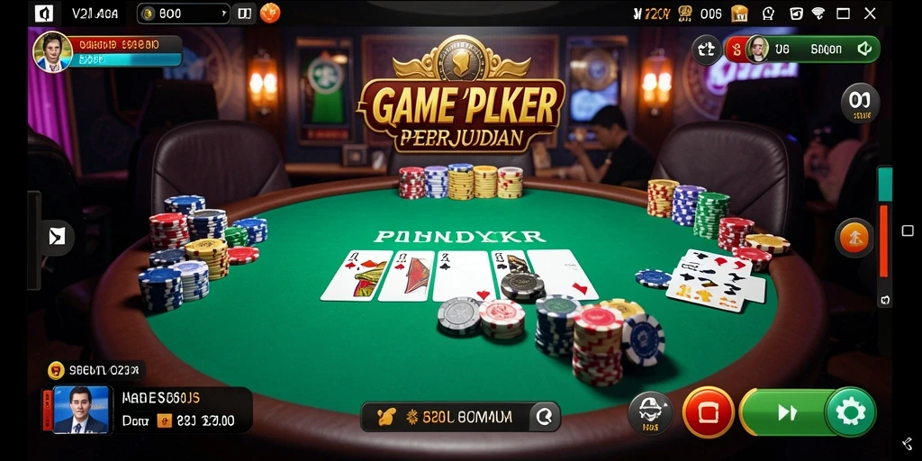 Tampilan gameplay menarik dari V21 dengan suasana poker yang menegangkan.